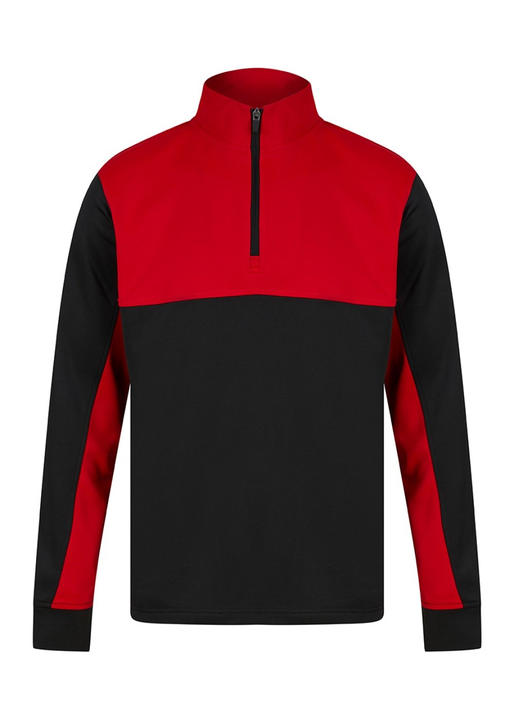 Kids' Quarter Zip Track Top in Black / Red