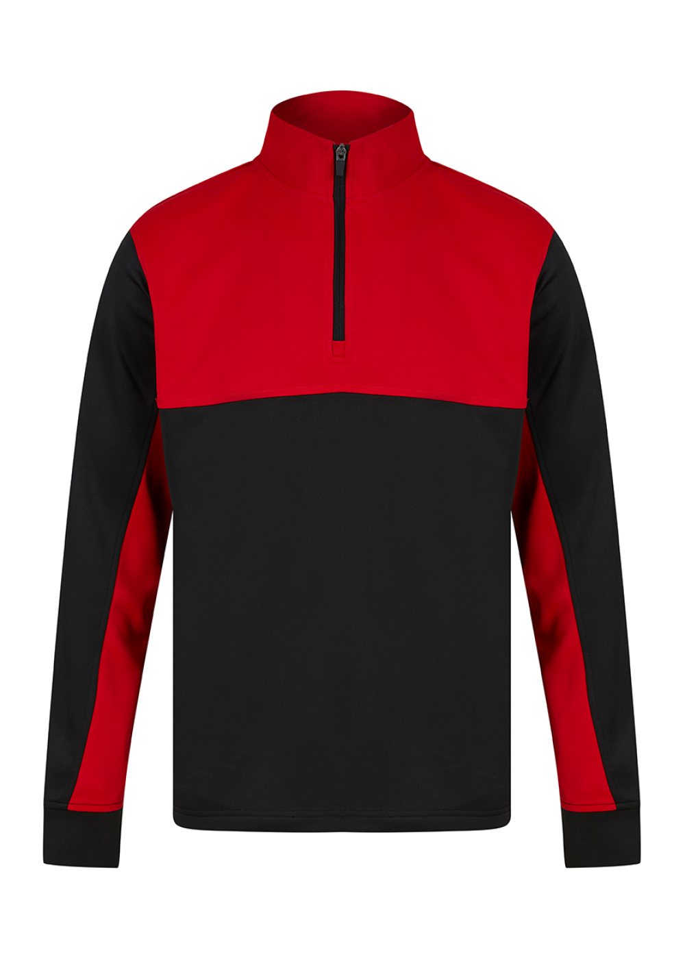Quarter Zip Track Top in Black / Red